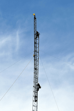 Workers Mid-Construction of Yonkers Tower