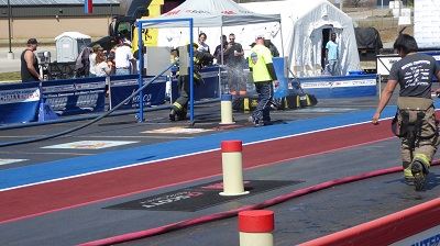 Blue Team Firefighter Sprays Target